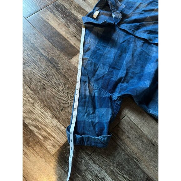 CP Shade Blue Fine Whale Corduroy Blue Plaid Check Button Down Top Shirt Medium - Picture 5 of 6